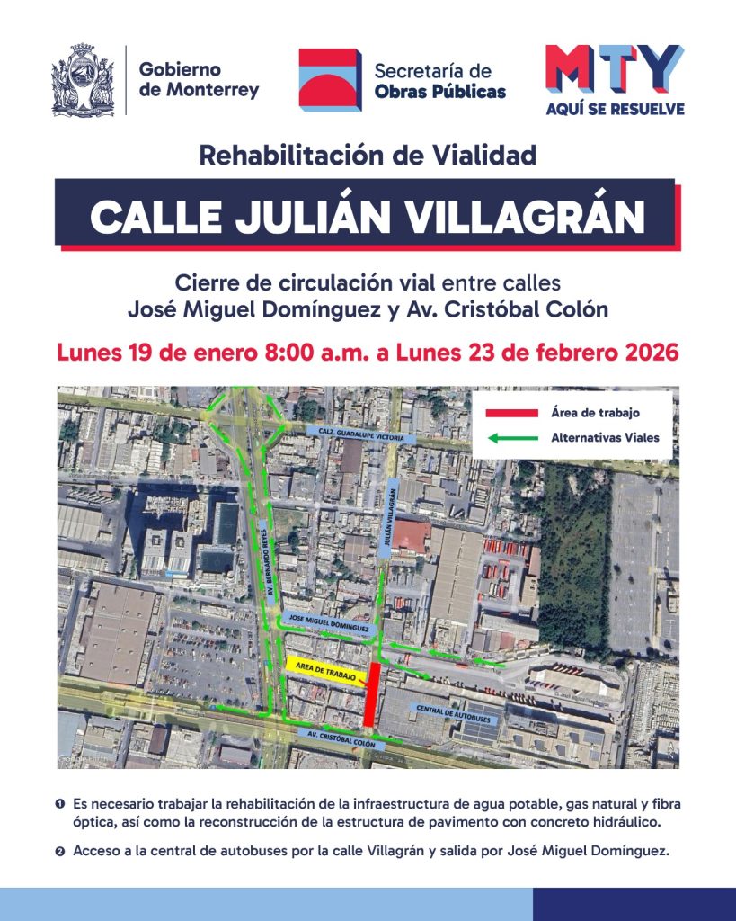 Calle-Julián-Villagrán-concreto-hidráulico-obras-públicas-restricciones-viales
