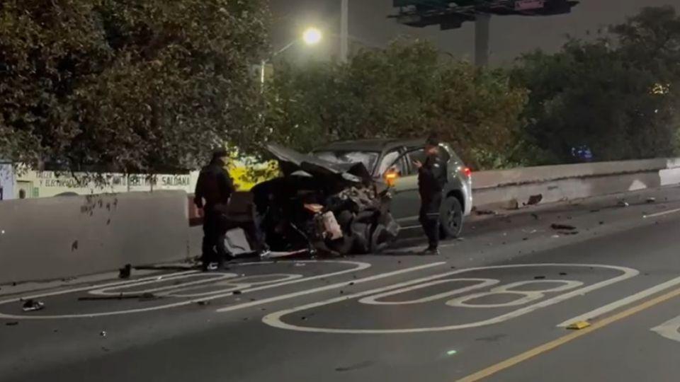 choque contra un muro de contención en garza sada movilizó a las autoridades en la madrugada