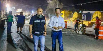 Marcelo Segovia: Monterrey trabaja de noche para eliminar baches en la Av. Los Ángeles 